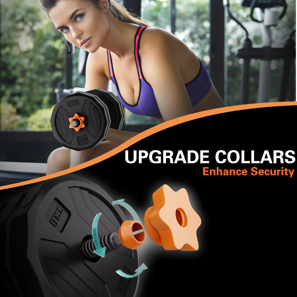 66lb 6-in-1 Adjustable Dumbbells Set L299524