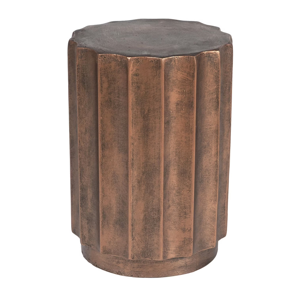 Weathered Copper Cement Stool And Side Table H75802