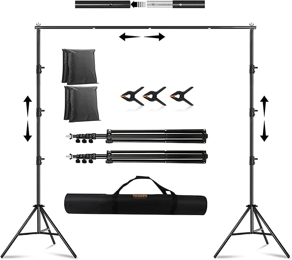 10x8.5FT Backdrop Stand Kit with Spring Clamp, Sand Bag, Carry Bag J967