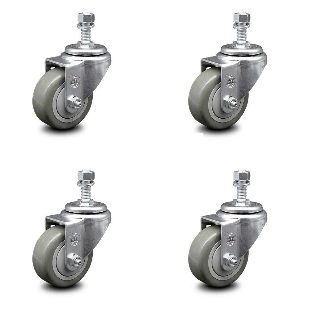 Gray Poly Swivel Caster Set of 4 X24015