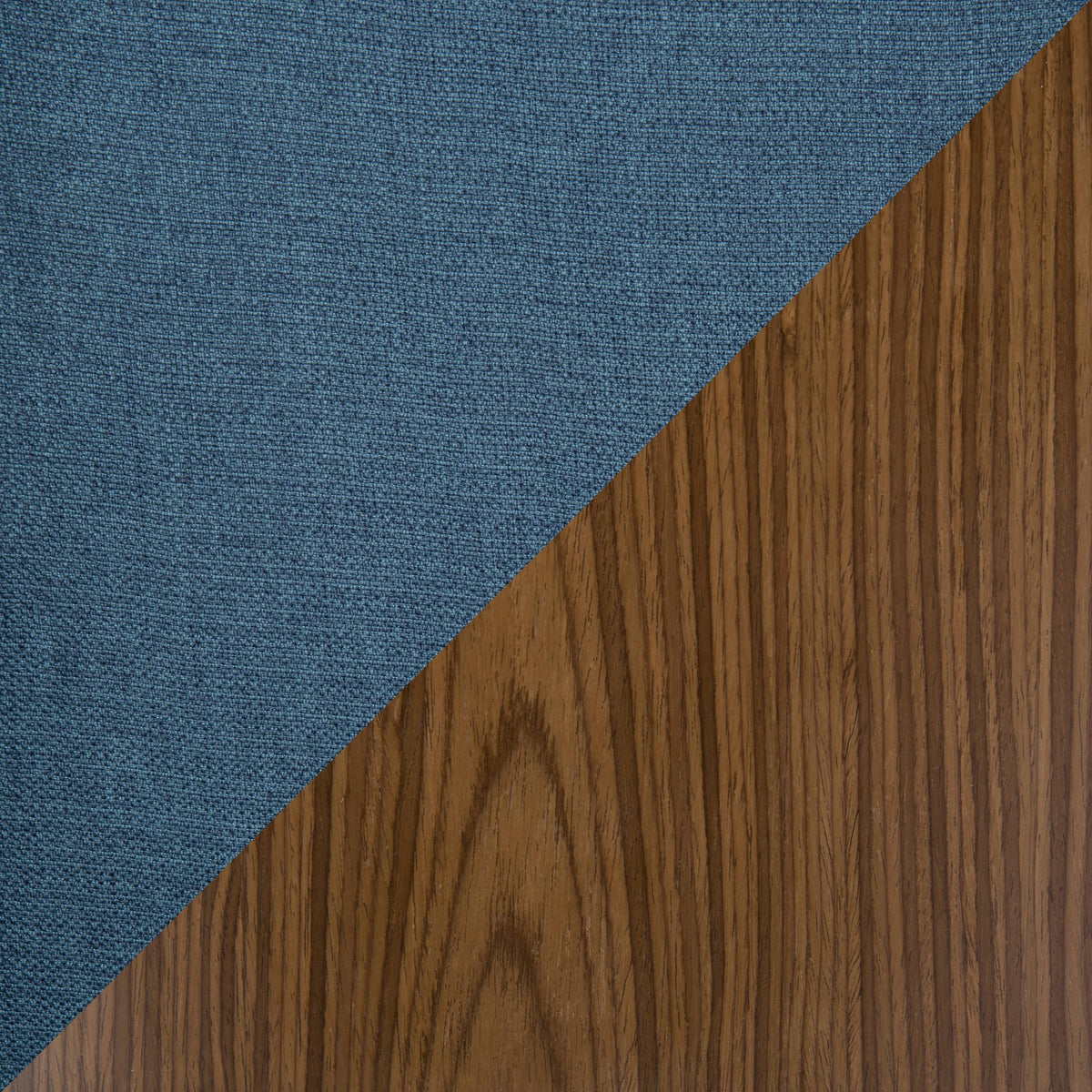 Blue Fabric Walnut Wood Chair (Set of 2) Y923