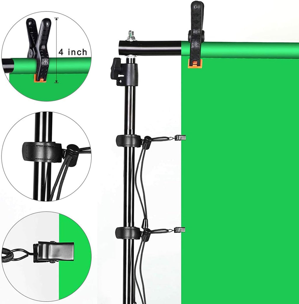 10x8.5FT Backdrop Stand Kit with Spring Clamp, Sand Bag, Carry Bag J967