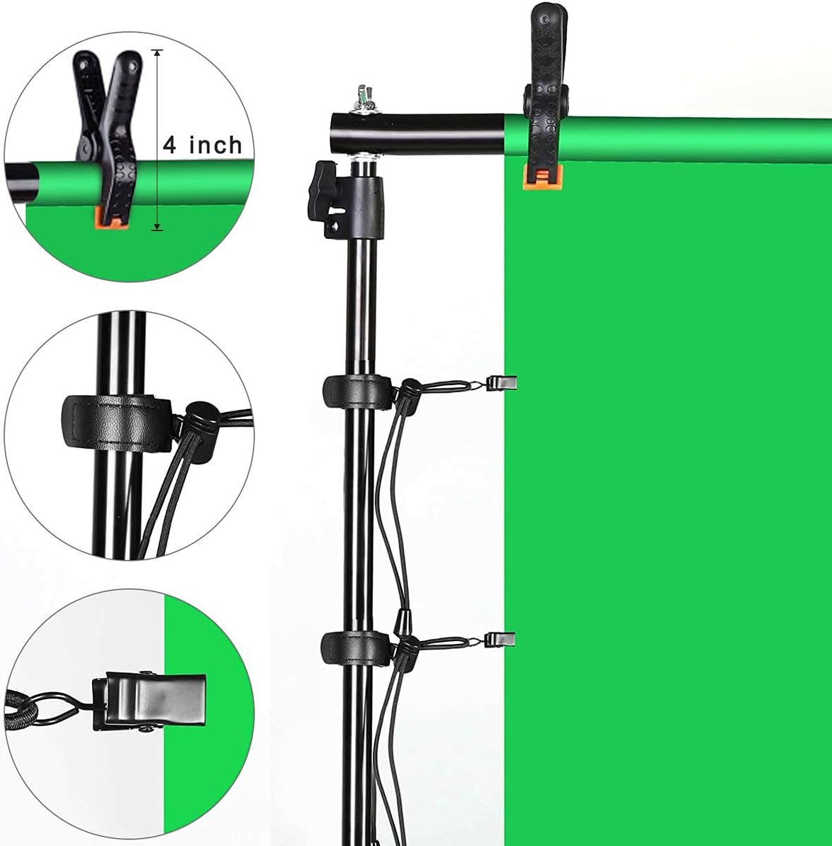 10x8.5FT Backdrop Stand Kit with Spring Clamp, Sand Bag, Carry Bag J967
