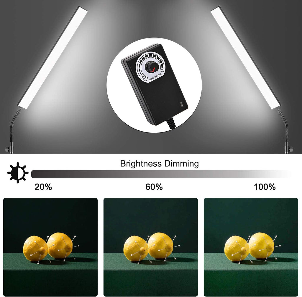 LED Video Light 2 Packs 5500K Dimmable with Tripod Stand S155