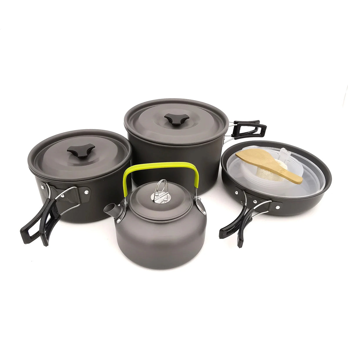 Camping Cookware Mess Kit Pot Pan Kettle Set Y522