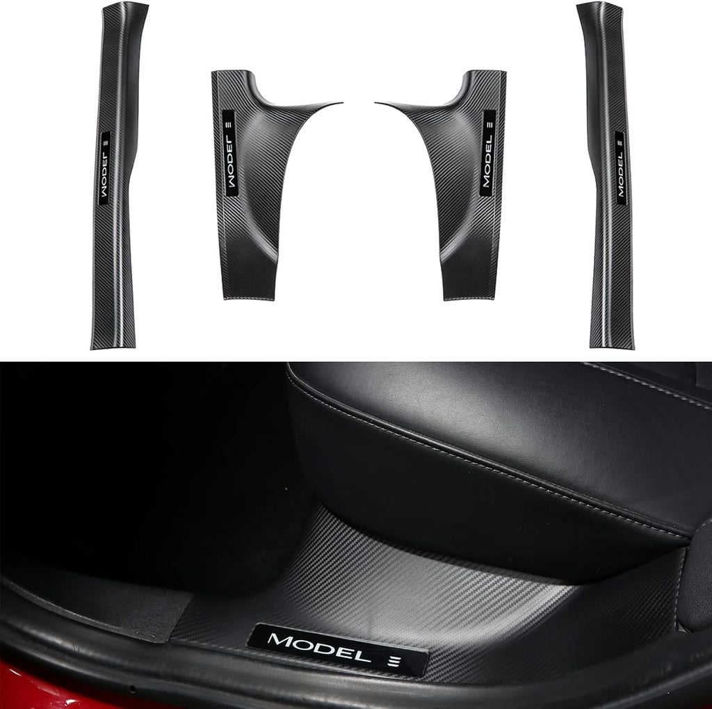Matte Carbon Fiber Pattern ABS Plastic Door Sill Cover F82108