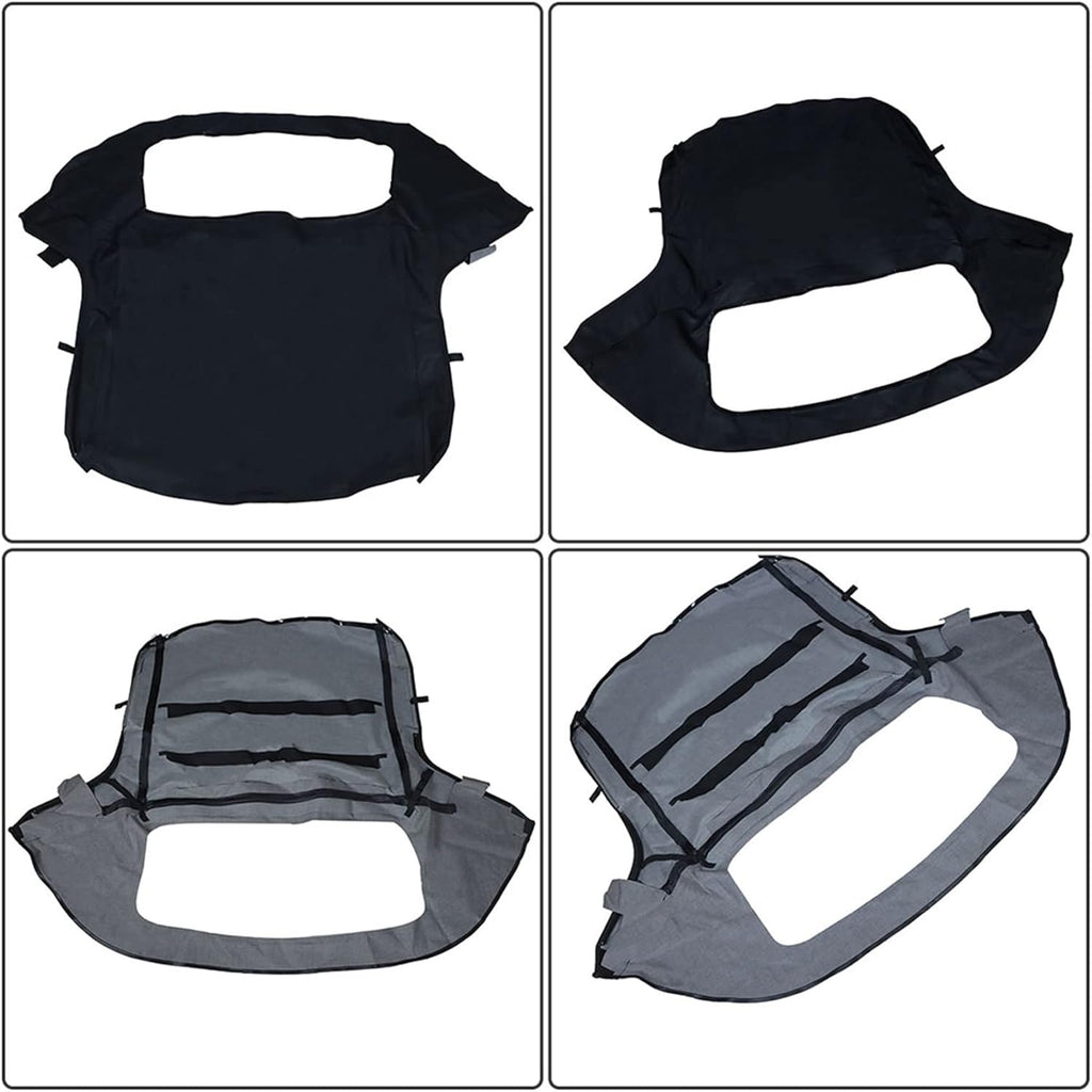 Soft Top with Plastic Window Black Twill Replacement I32515