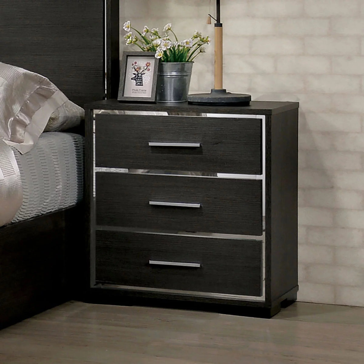 6pc King Size Bedroom Set with Dresser Chest Mirror Nightstands H24103