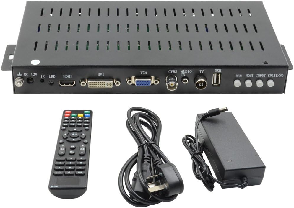 90 Degree Rotation Vertical Video Wall Controller 2x2 HDMI DVI VGA CVBS ATV USB Image Stitching Splicing Processor V21699