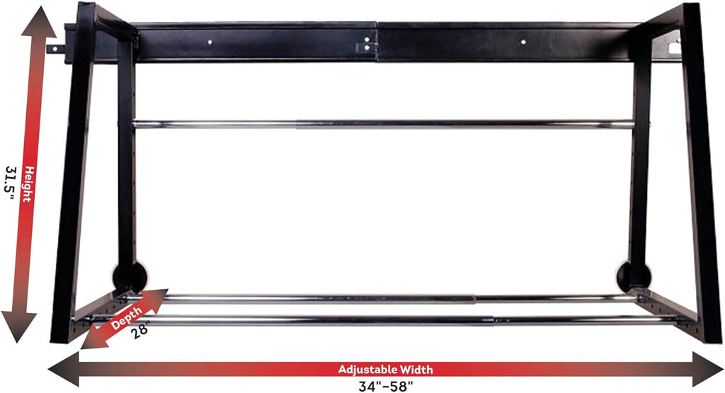 Heavy Duty Adjustable Garage Wall Tire Rack Storage, Black H455