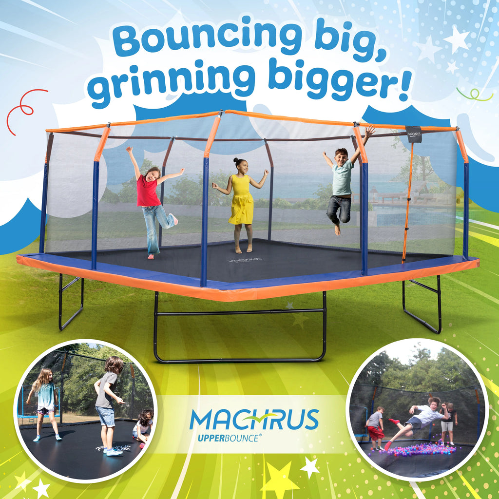 12 x 12 FT Square Trampoline Set with Enclosure and Safety Pad P365
