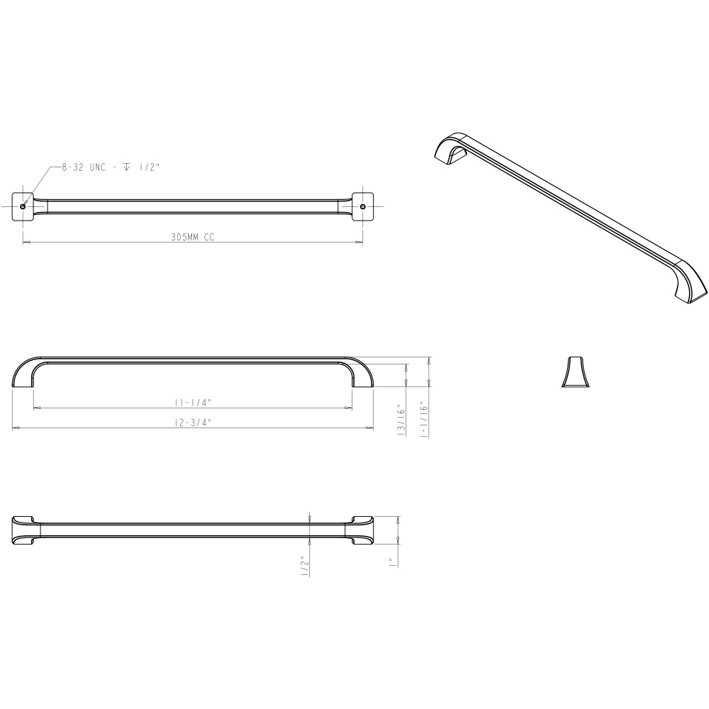 Cabinet Pull - Brushed Oil Rubbed Bronze R1487