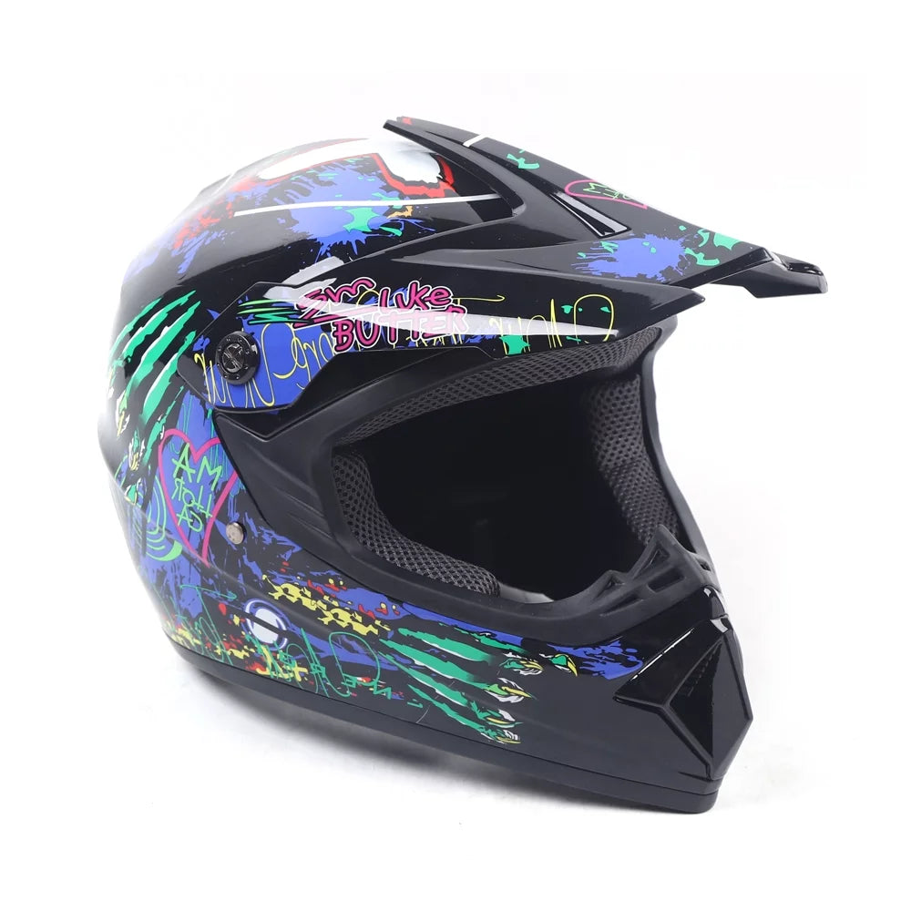 Motocross Off-Road Riding Helmet + Goggle + Glove Kit D82538