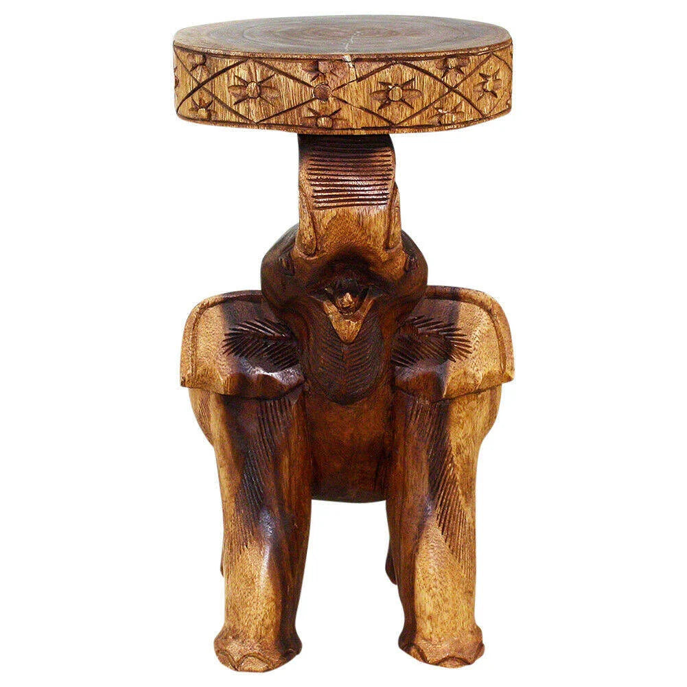 Walnut Oil Wood Elephant Stool E896197