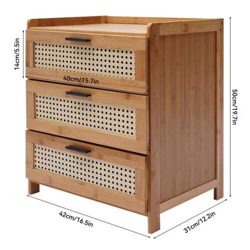 Bamboo Wood Nightstand W14716