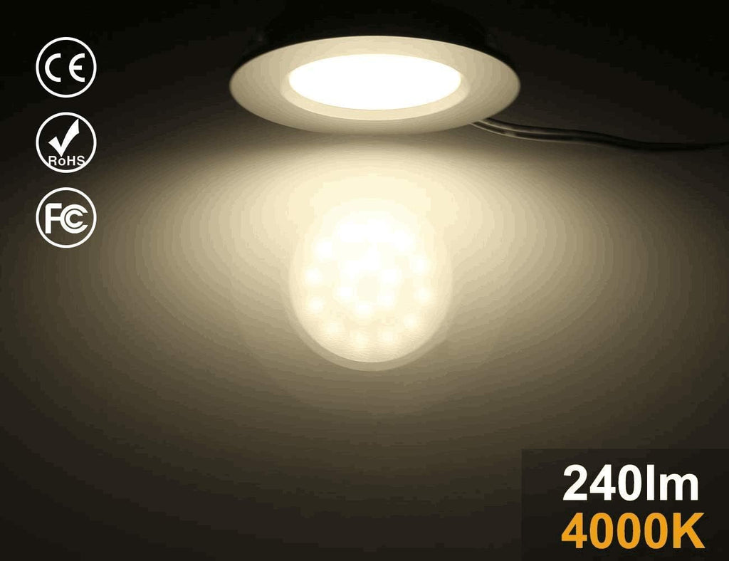 12V Waterproof Ultra-Thin LED Ceiling Light 3000K Warm White 12 Pack O97076