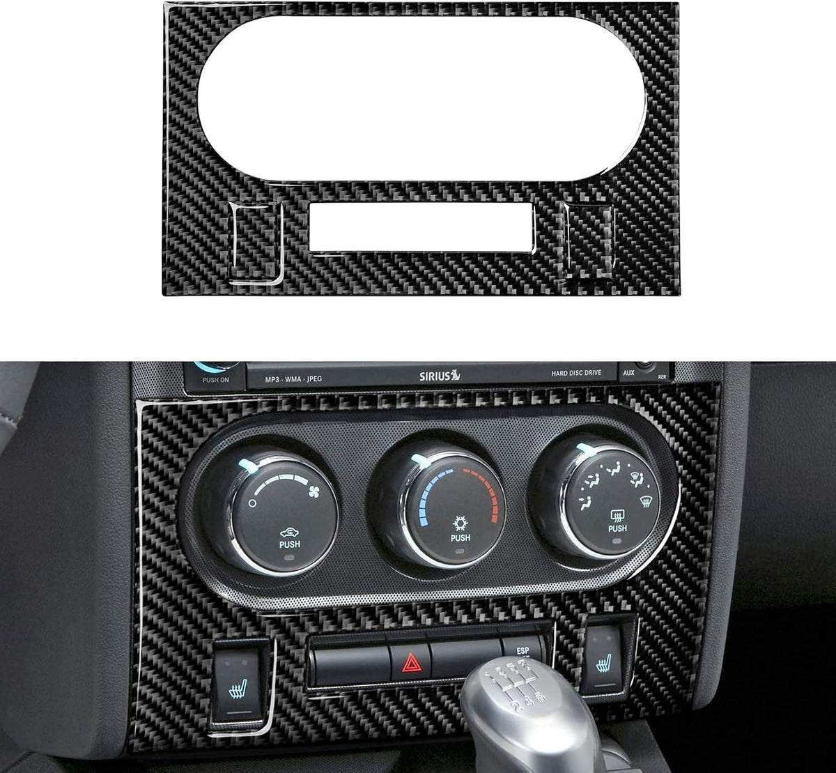 Carbon Fiber Center Console Dashboard Sticker Interior Trim Cover, Pack of 2 W105