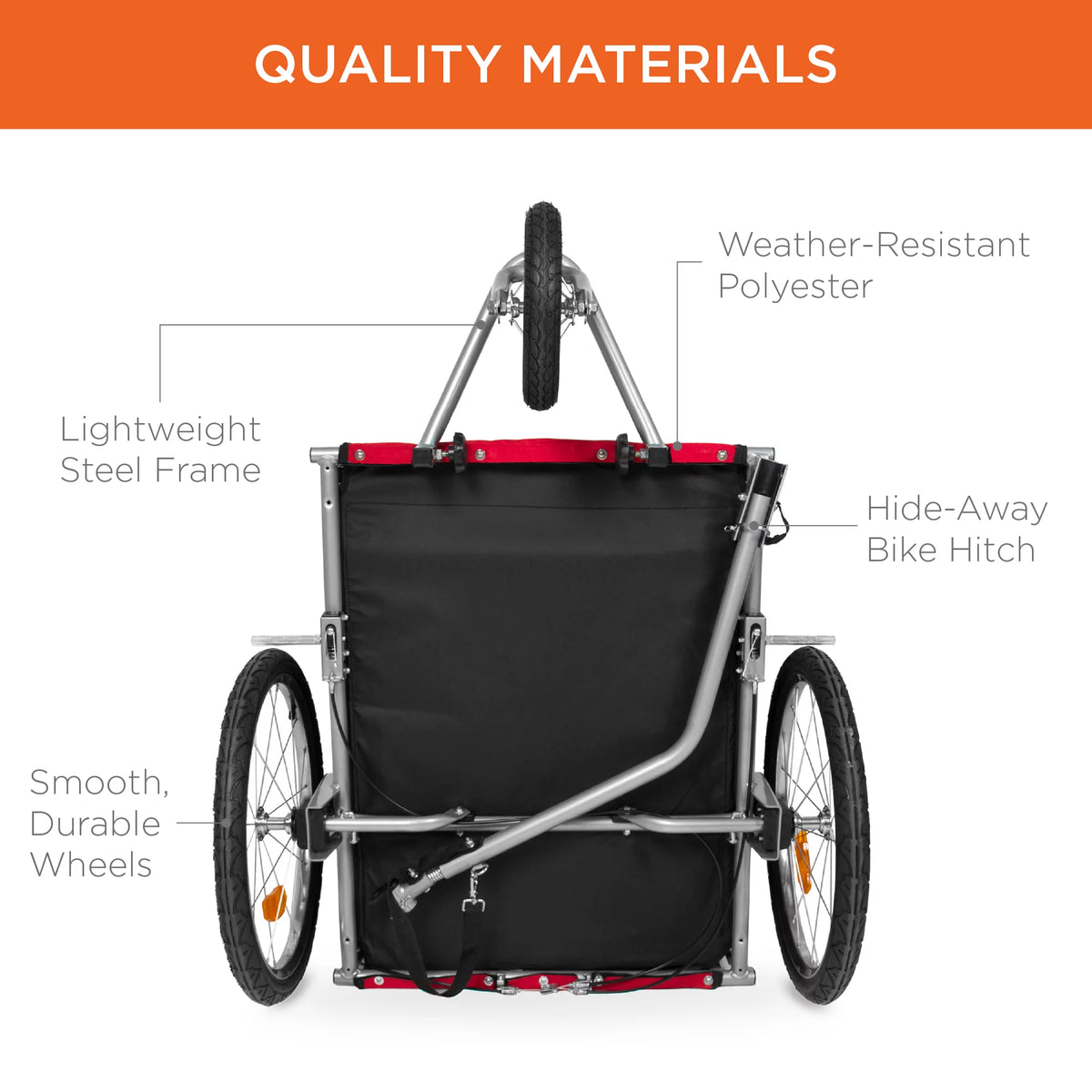 2-in-1 Dog Bike Trailer Pet Stroller Bicycle Carrier N24159
