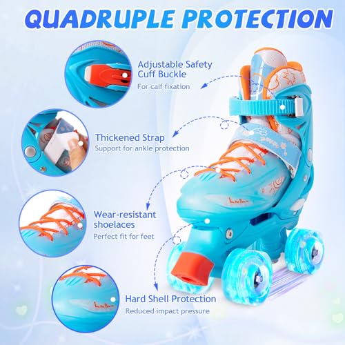 Adjustable Kids Roller Skates with 8 Light up Wheels B14939
