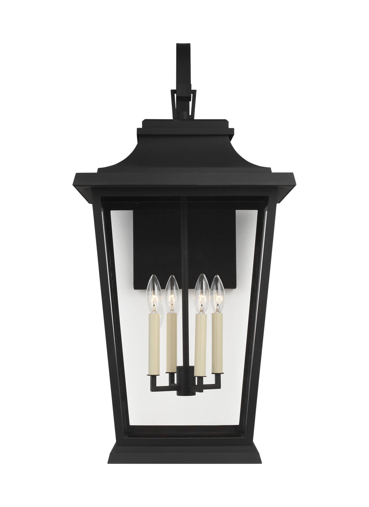 Textured Black 4-Light Outdoor Wall Lantern M295