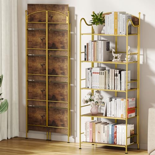 5 Shelf Black Folding Bookcase E4930