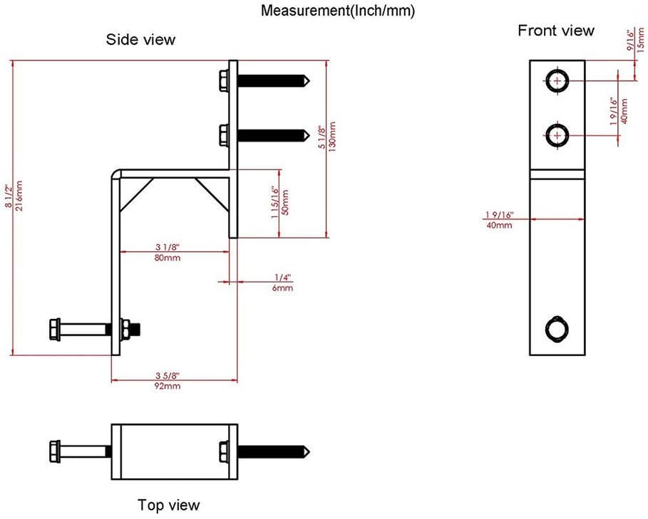 5 Pack Wall-Mount Matte Black Steel Bypass Bracket for Sliding Barn Door Hardware Y801