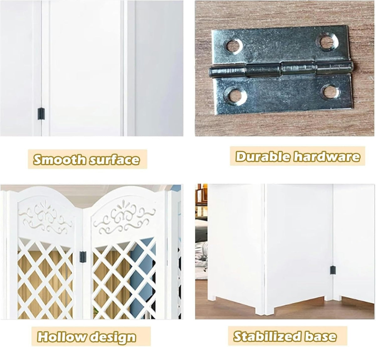 4 Panel Wood Room Divider E170