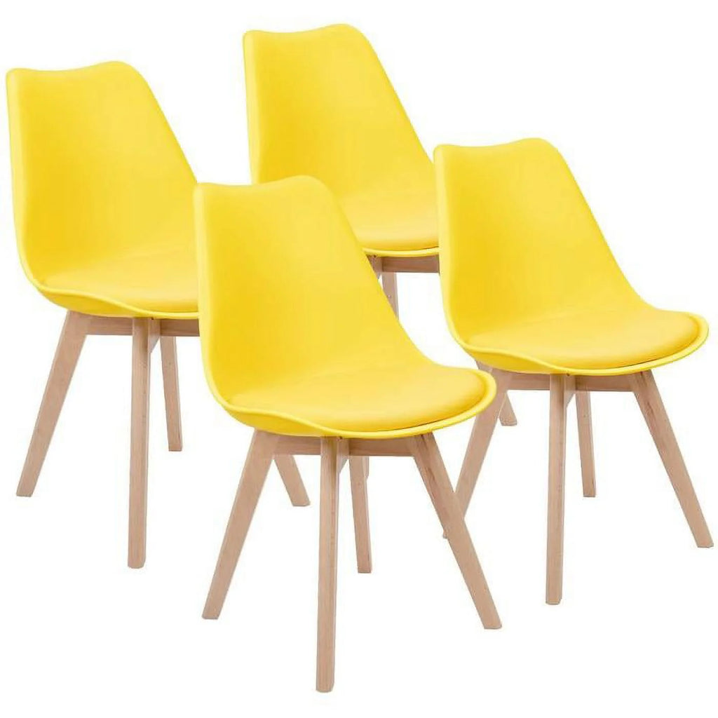 Upholstered Dining Chair with Beech Wood Legs, Set of 4 P7094