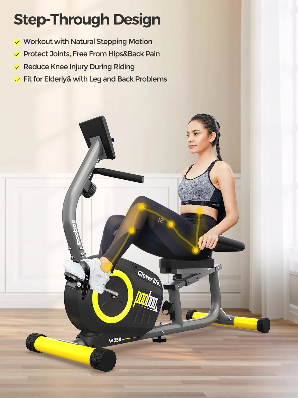 Recumbent Exercise Bike Belt Drive Indoor Cycling Bike X80036