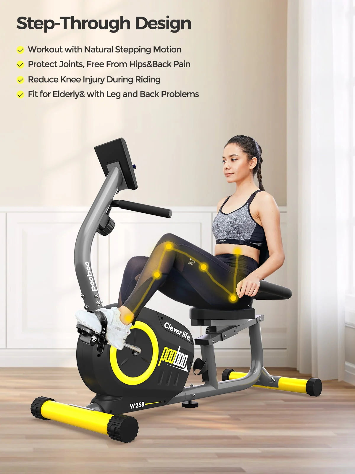Recumbent Exercise Bike Belt Drive Indoor Cycling Bike X80036