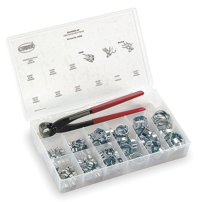 124 Pc Steel Hose Clamp Assortment R61990