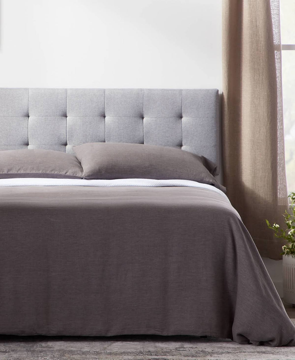 Light Gray Square Tufted Headboard T471