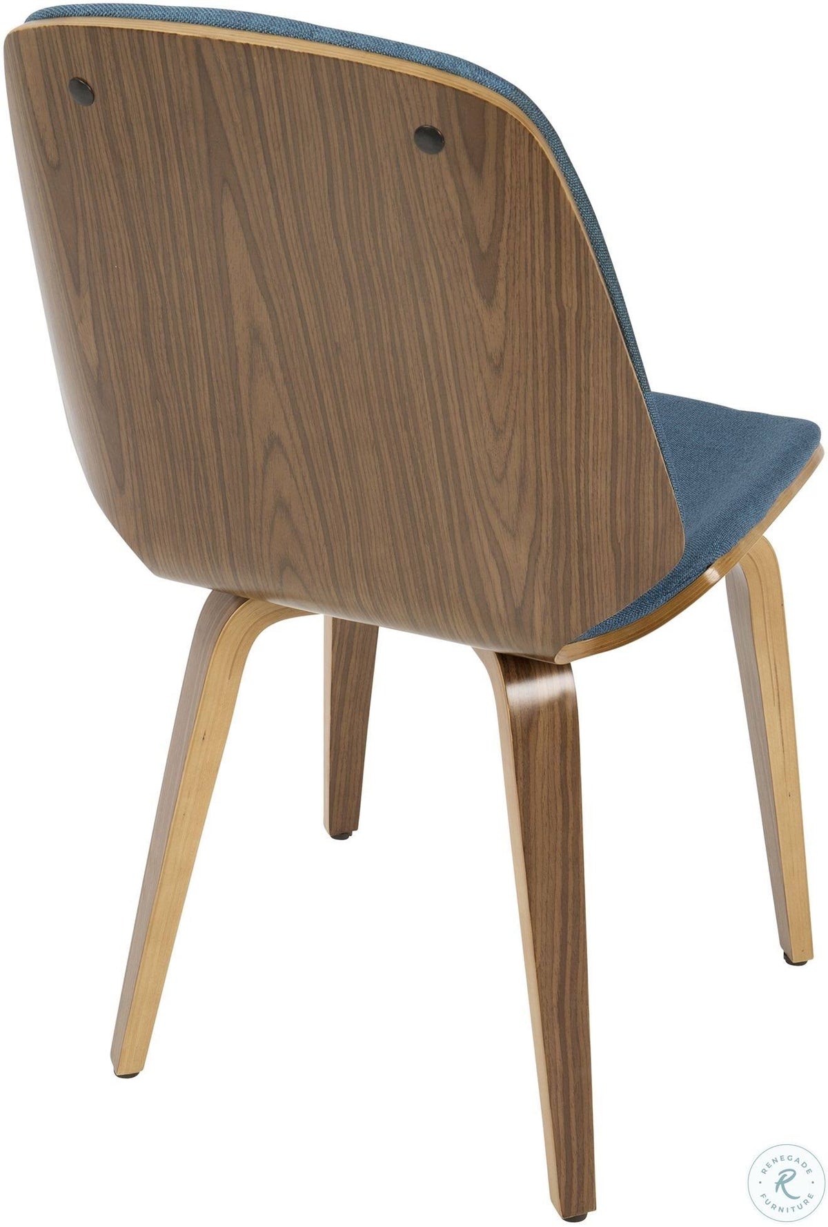 Blue Fabric Walnut Wood Chair (Set of 2) Y923