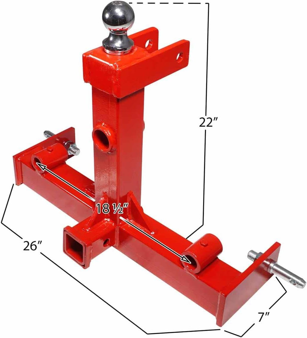 3 Pt Cat 1 Tractor Receiver Hitch with Hay Spear and 2 Stabilizers J36740