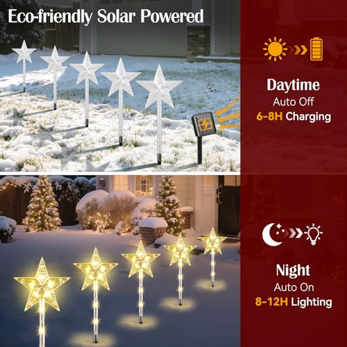 8 Pack Solar Candy Cane Pathway Lights H188206