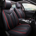 Leather Four Seasons Seat Cover 5 Seats Full Set Universal Fit Black-Blue T763964