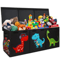 Extra Large Collapsible Storage Organizer with Lids, 40"x16"x16" Black F28617