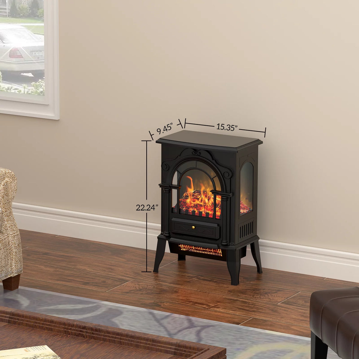 16" Infrared Electric Fireplace Heater S6949