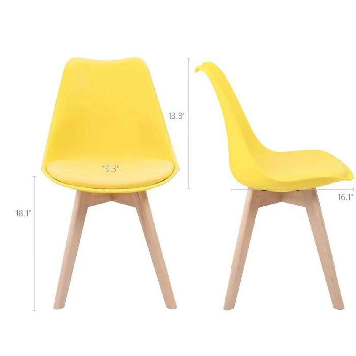 Upholstered Dining Chair with Beech Wood Legs, Set of 4 P7094