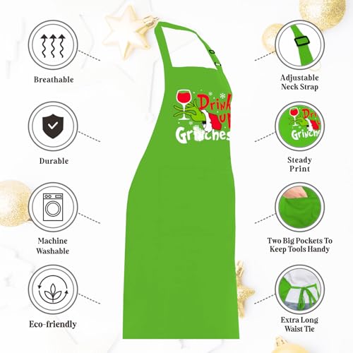 Christmas Baking Apron with 2 Pockets C977