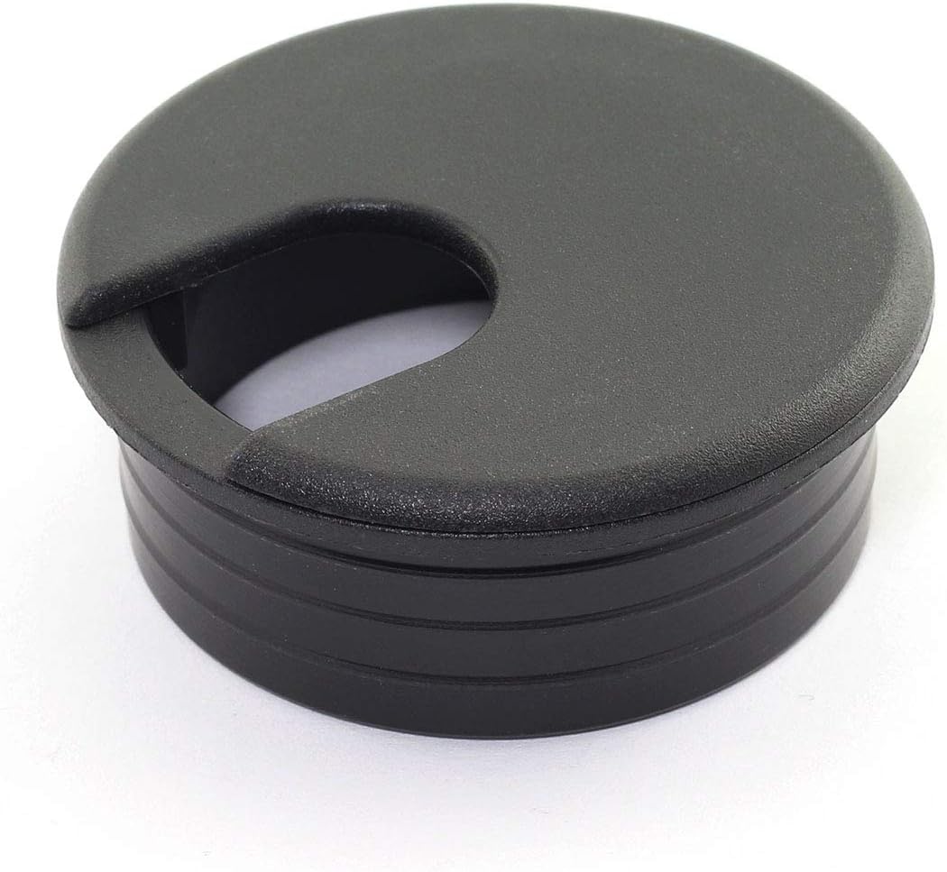 Black 2pcs 1-3/4 inch Desk Wire Cord Cable Grommets Hole Cover Plastic K693