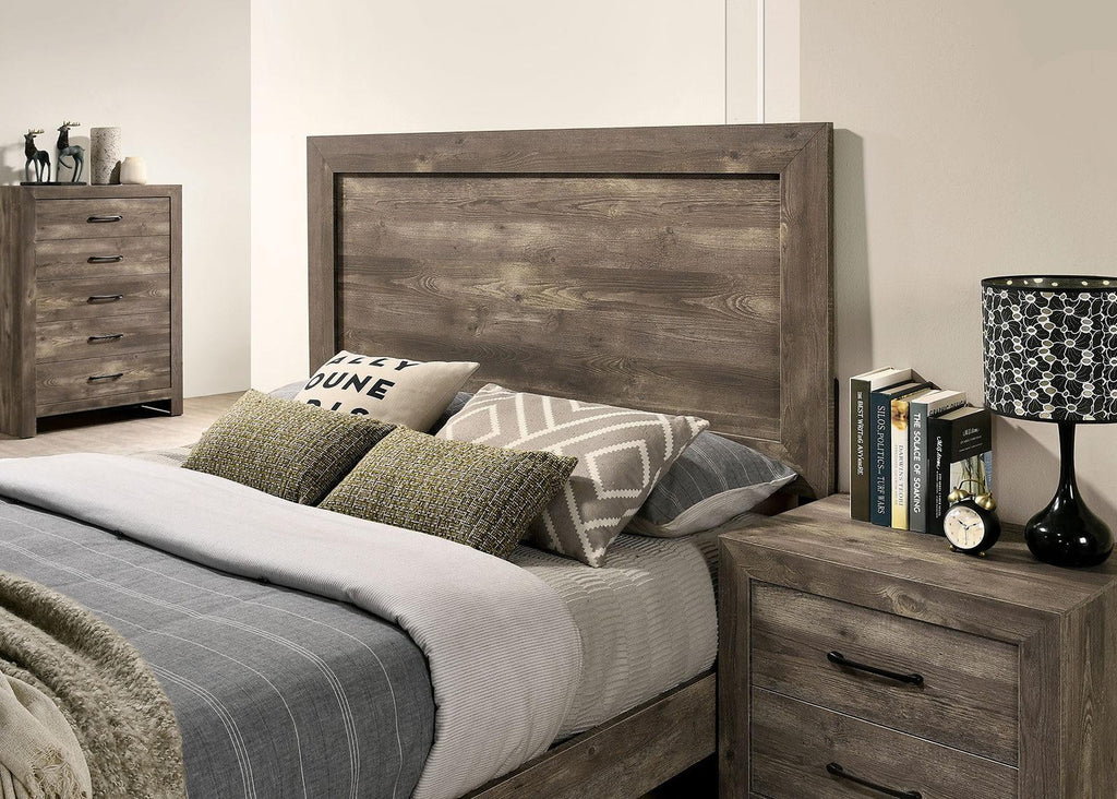Natural Tone Wood King Bedroom Set 6pcs T1076