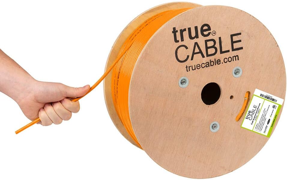 Cat6A Plenum Bulk Ethernet Cable, 1000ft, White, 23AWG 4 Pair Solid Bare Copper, UTP Y4079