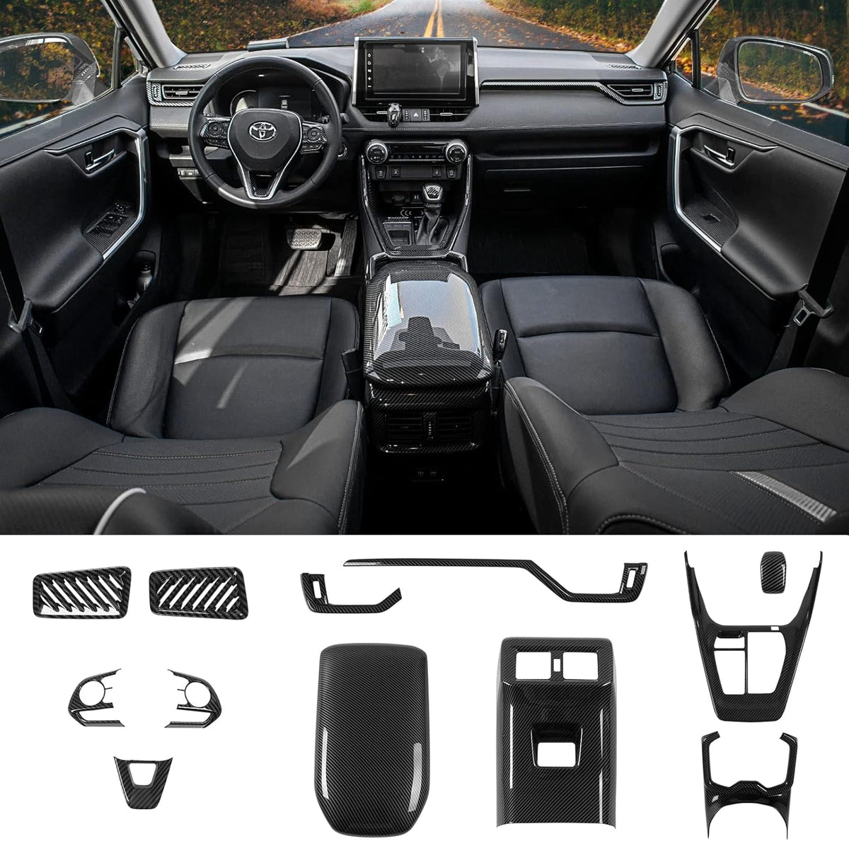 Gear Shift Panel Cover Trim Cup Holder Panel Cover Set of 12 Pcs O341657