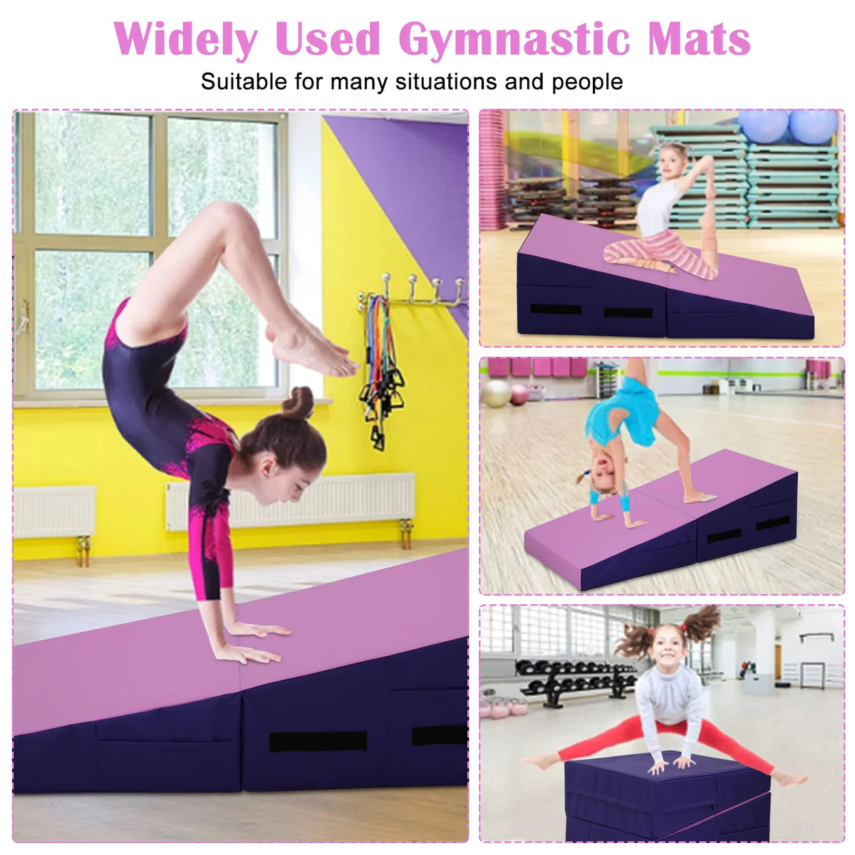 48x24 inch Foldable Incline Gymnastics Mat with Handle R2317