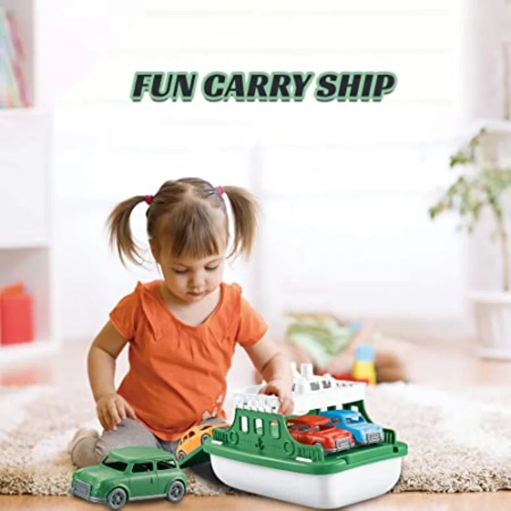 Green Toys Ferry Boat with 4 Cars Bathtub Toy K21386