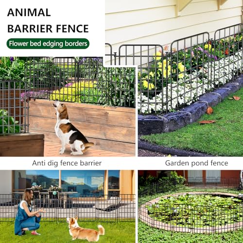 28 Panels No Dig Rustproof Metal Garden Fence Z858594