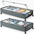 Cyan-gray 2 Pack Under Bed Storage Containers with Wheels and Lid C80242