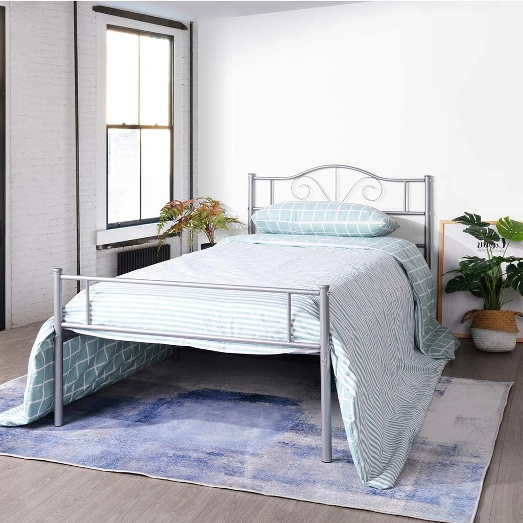 Heavy Duty Metal Single Bed Frame with Headboard T34093