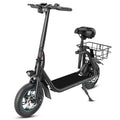 450W 36V Foldable Electric Scooter with Seat Basket 12 in Off-Road Tires Black W370